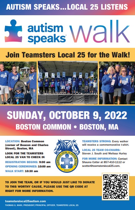 Autism Speaks 2022 Walk – 10/9 10AM Boston Common